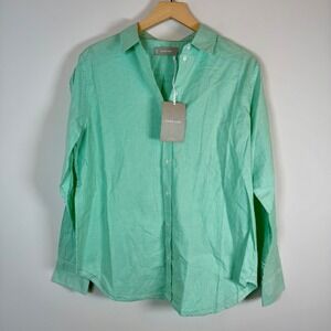 Everlane The Silky Cotton Relaxed Micro Pinstripe Button Up Shirt Top‎ NEW NWT 6